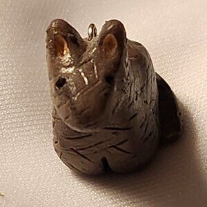 Handmade Wolf charm (jewelry, ornaments, wall hangings, arts & crafts)